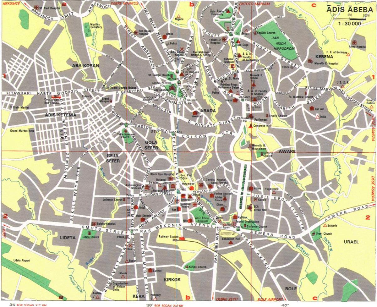 Mapa de los lugares de interés de Varsovia 