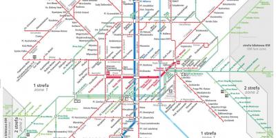 Varsovia mapa de transporte