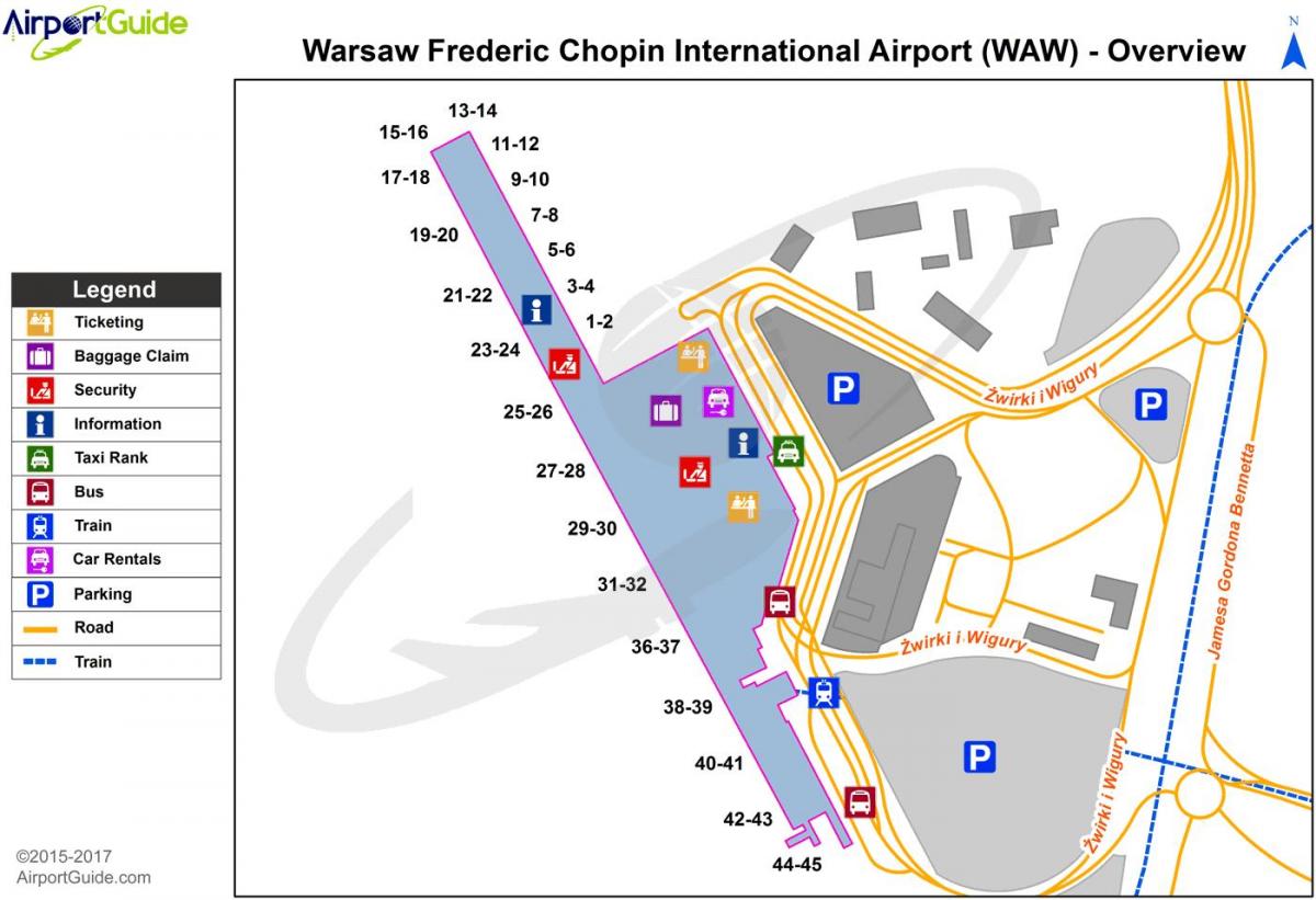 Varsovia frederic chopin airport mapa