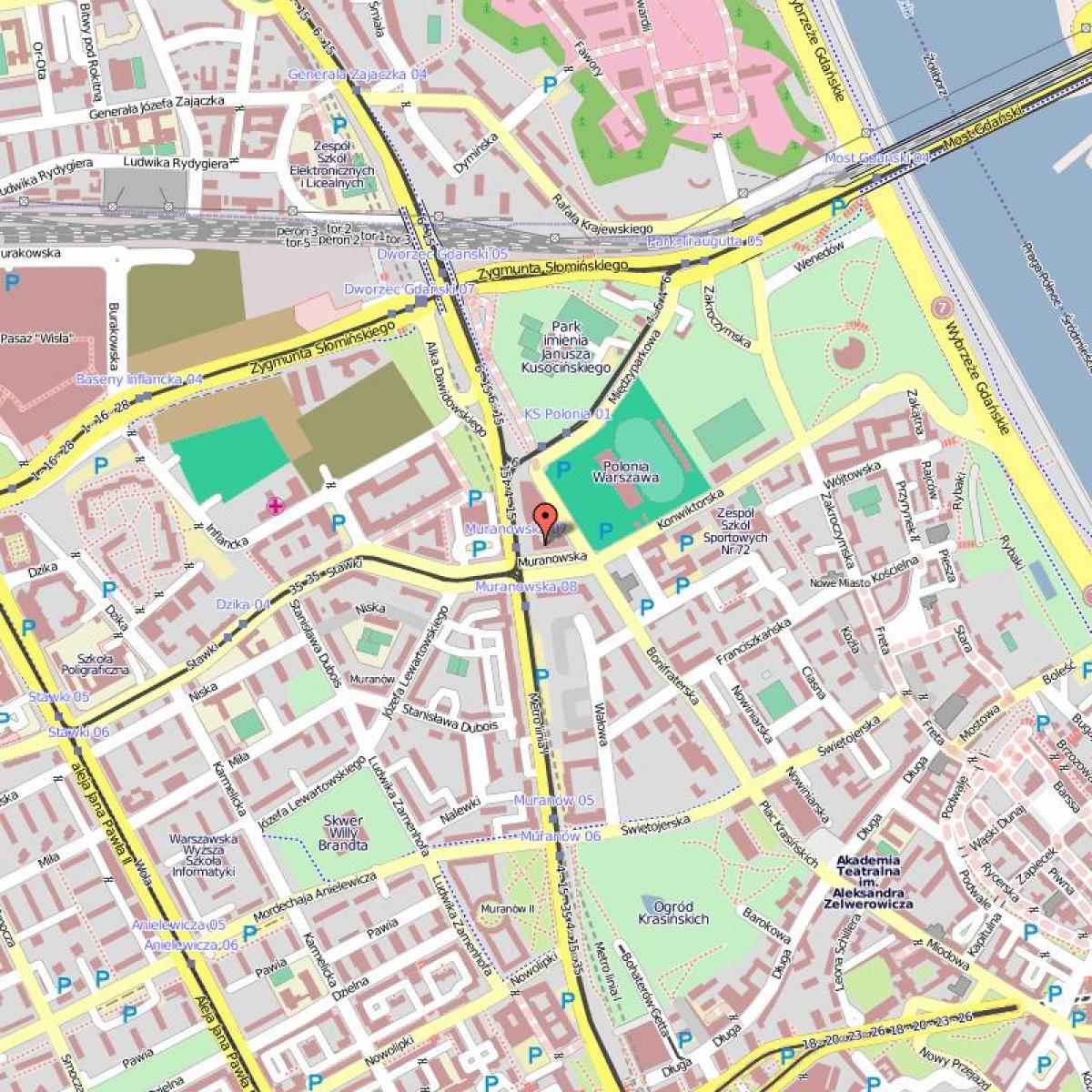 Mapa de la ciudad vieja de Varsovia, polonia