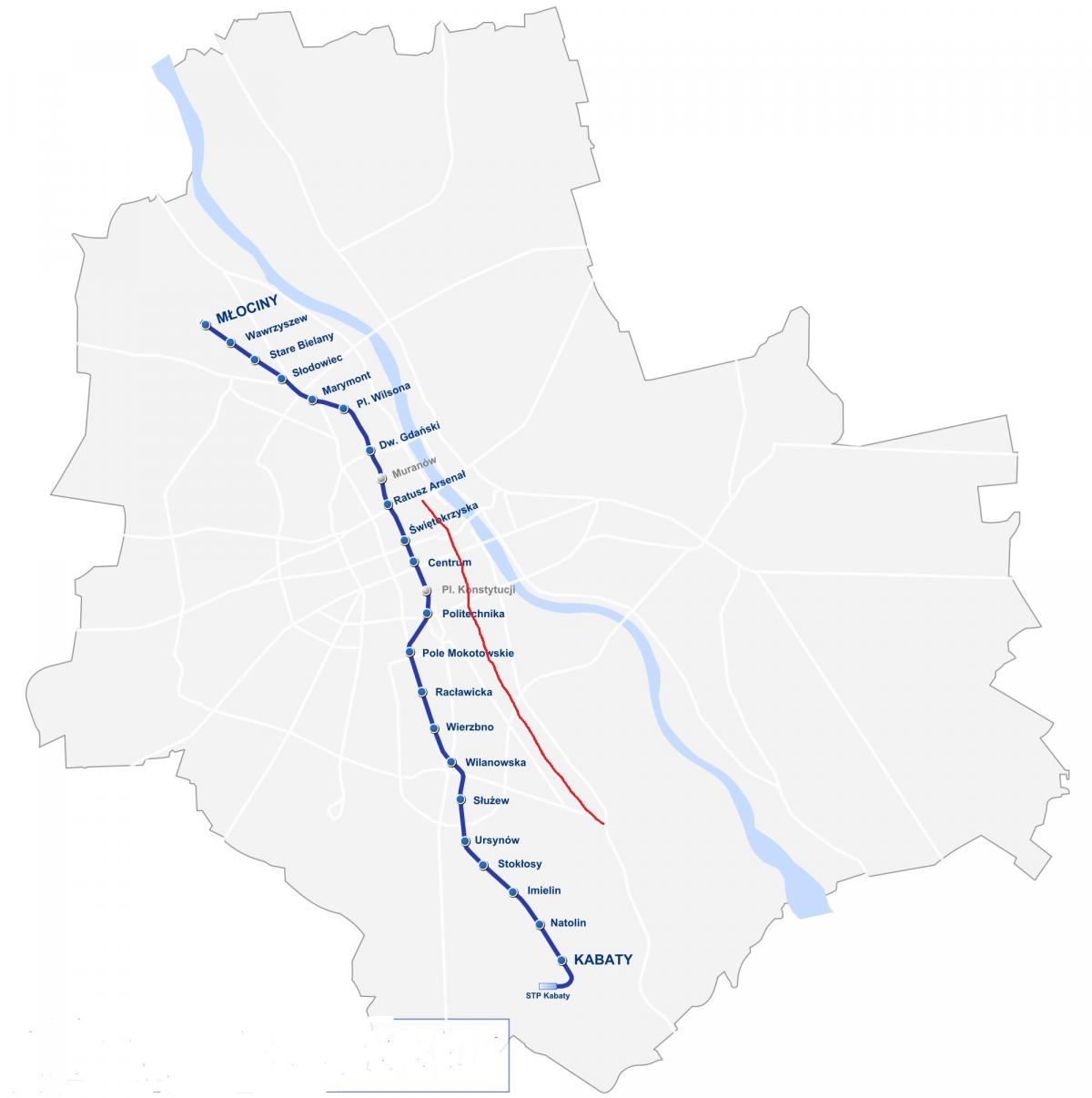 Mapa de la ruta real de Varsovia 