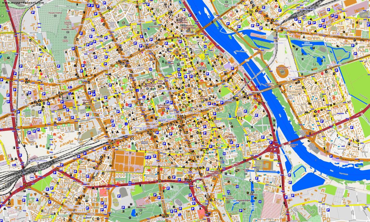 Mapa de Varsovia sin conexión 