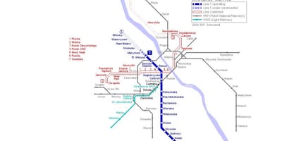 Mapa del metro de varsovia