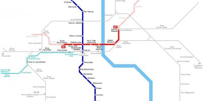 Mapa del Metro de Varsovia, polonia
