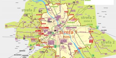 Mapa de Varsovia autobús 