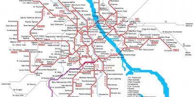Mapa de trenes de varsovia
